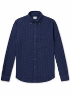 Aspesi - New Robert Button-Down Collar Checked Cotton-Flannel Shirt - Blue
