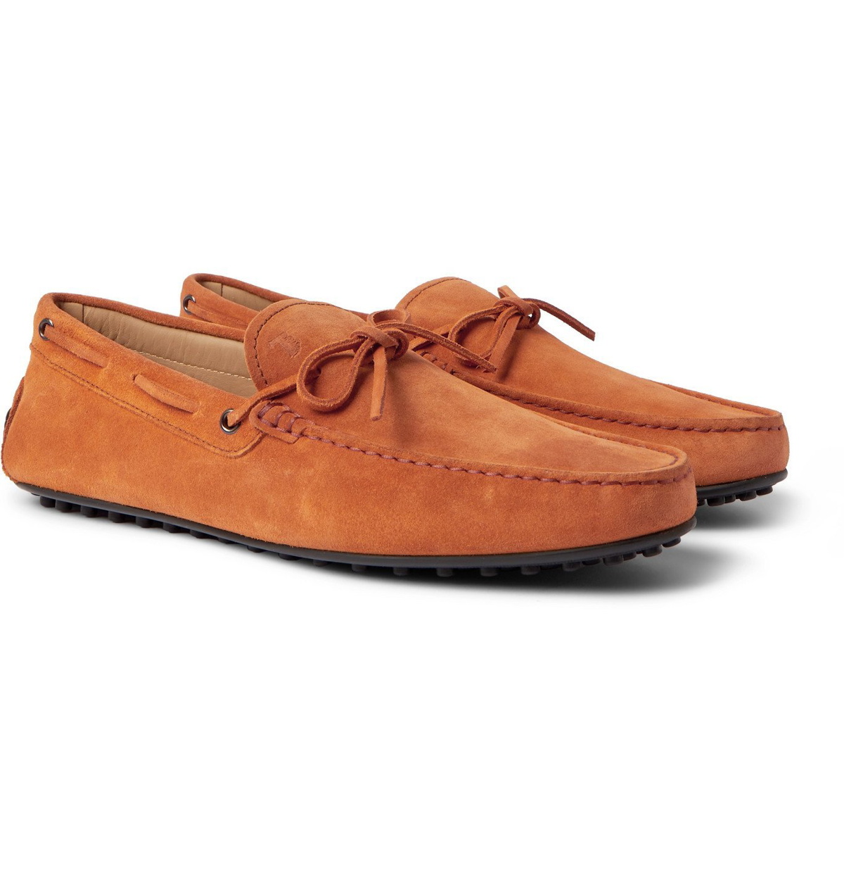 City Gommino Suede Driving Shoes Orange Tod's