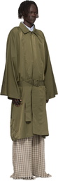 Hed Mayner Green Crinkled Trench Coat