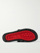 Christian Louboutin - Siwa Buckled Grosgrain-Trimmed Neoprene Slides - Black