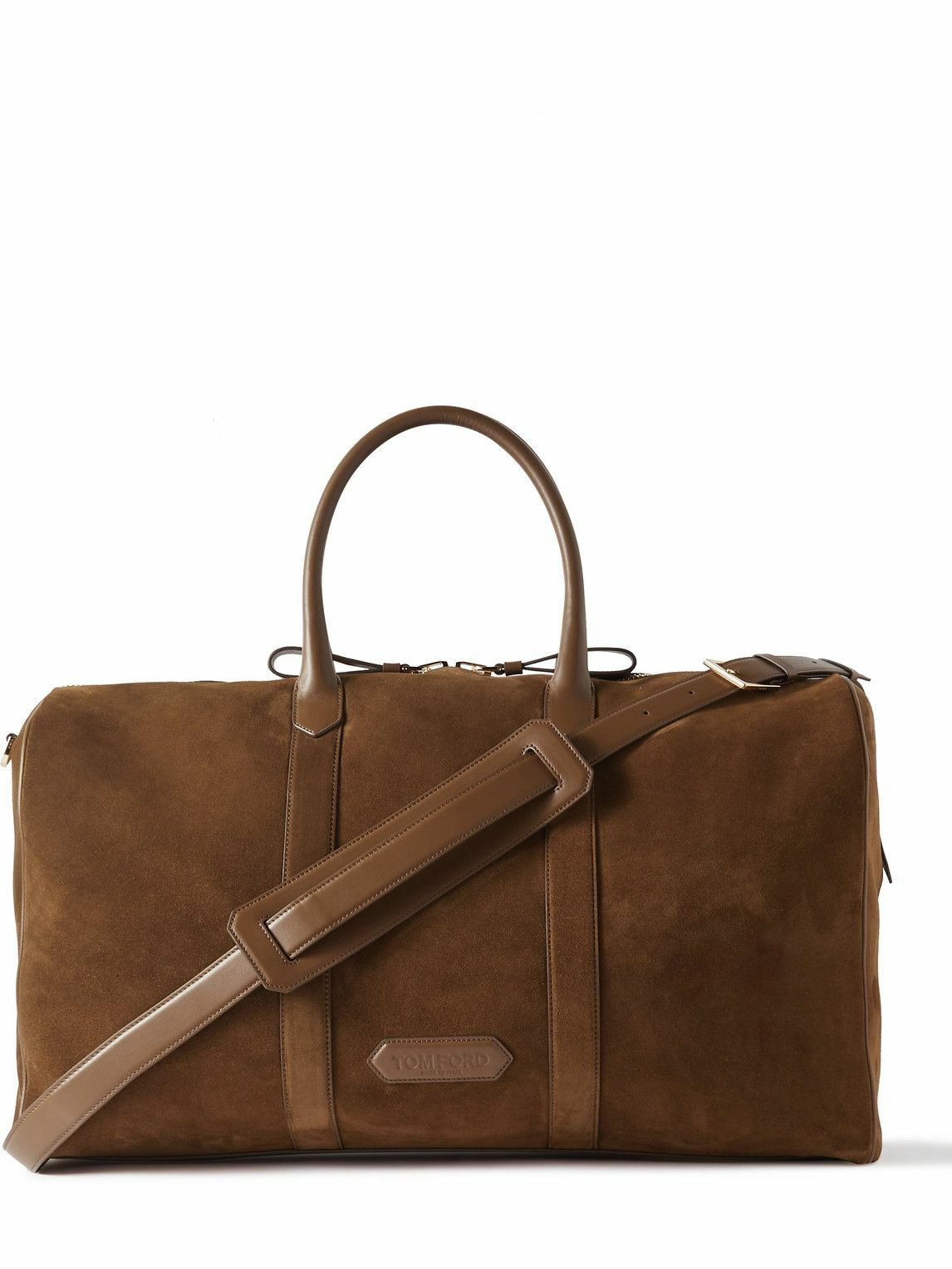 TOM FORD - Leather-Trimmed Suede Duffle Bag TOM FORD