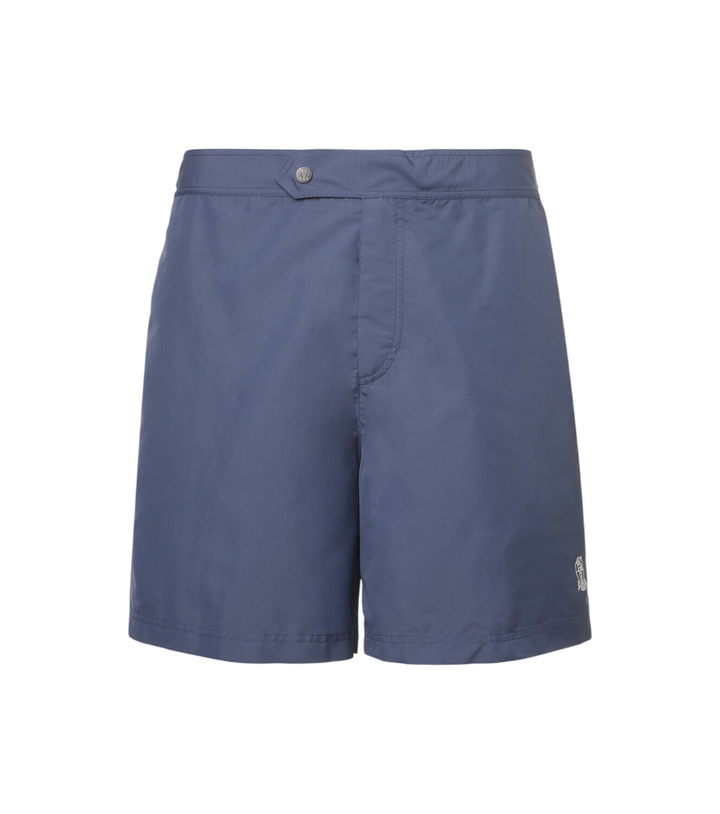 Photo: Brunello Cucinelli Logo swim trunks