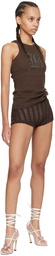 Blumarine Brown Scalloped Shorts