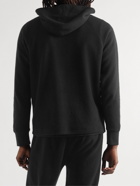 James Perse - Thermal Waffle-Knit Brushed Cotton and Cashmere-Blend Hoodie - Black