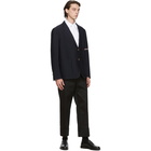 Thom Browne Navy Unconstructed Sports Coat Blazer