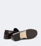 Brunello Cucinelli Suede-paneled leather penny loafers