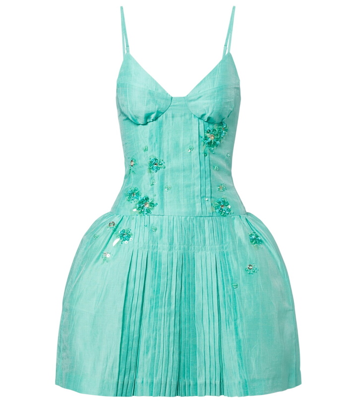 Photo: Shushu/Tong Embellished linen-blend minidress