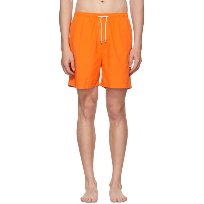 Photo: Solid and Striped Orange Classic Swim Shorts