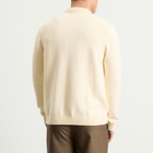 Percival Men's Verso Long Sleeve Knitted Polo in Ecru