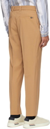 BOSS Tan Relaxed-Fit Trousers