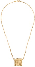 Lanvin Gold Short Wave Necklace