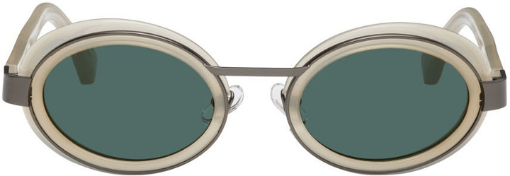 Photo: Dries Van Noten Gray Linda Farrow Edition Round Sunglasses