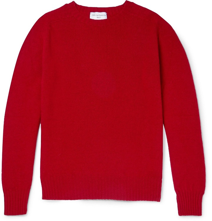 Photo: Officine Générale - Slim-Fit Virgin Wool Sweater - Red