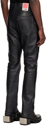 032c Black Patch Leather Pants