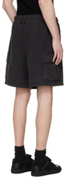 SKIMS Black Heavyweight Fleece Cargo Shorts