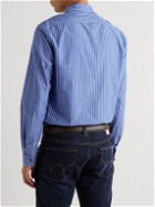 L.E.J - Striped Organic Cotton Oxford Shirt - Blue