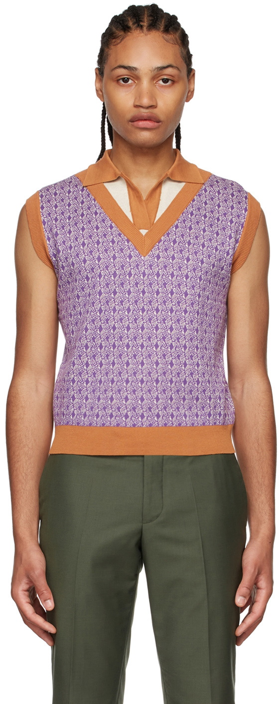 Lukhanyo Mdingi SSENSE Exclusive Purple Cotton Polo