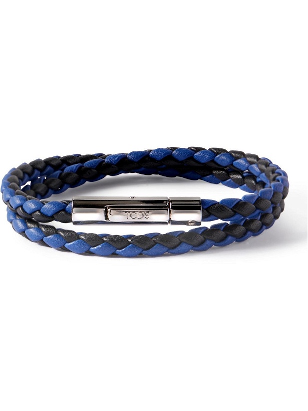 Photo: Tod's - MyColors 2 Woven Leather and Silver-Tone Wrap Bracelet