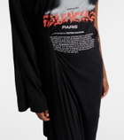 Balenciaga Logo caped cotton jersey maxi dress