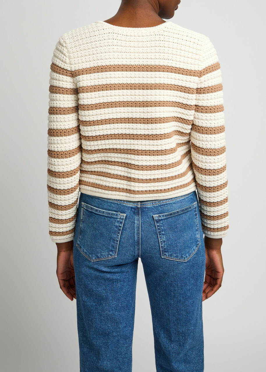 Paige Oberon Striped Cotton-blend Cardigan Stripe