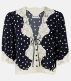 Rixo Ursula polka-dot crêpe de chine top