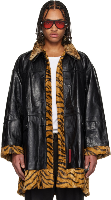 Photo: Martine Rose Black & Tan Leopard Reversible Leather Coat