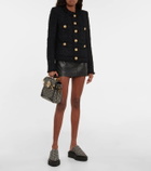Balmain Monogram canvas platform slippers