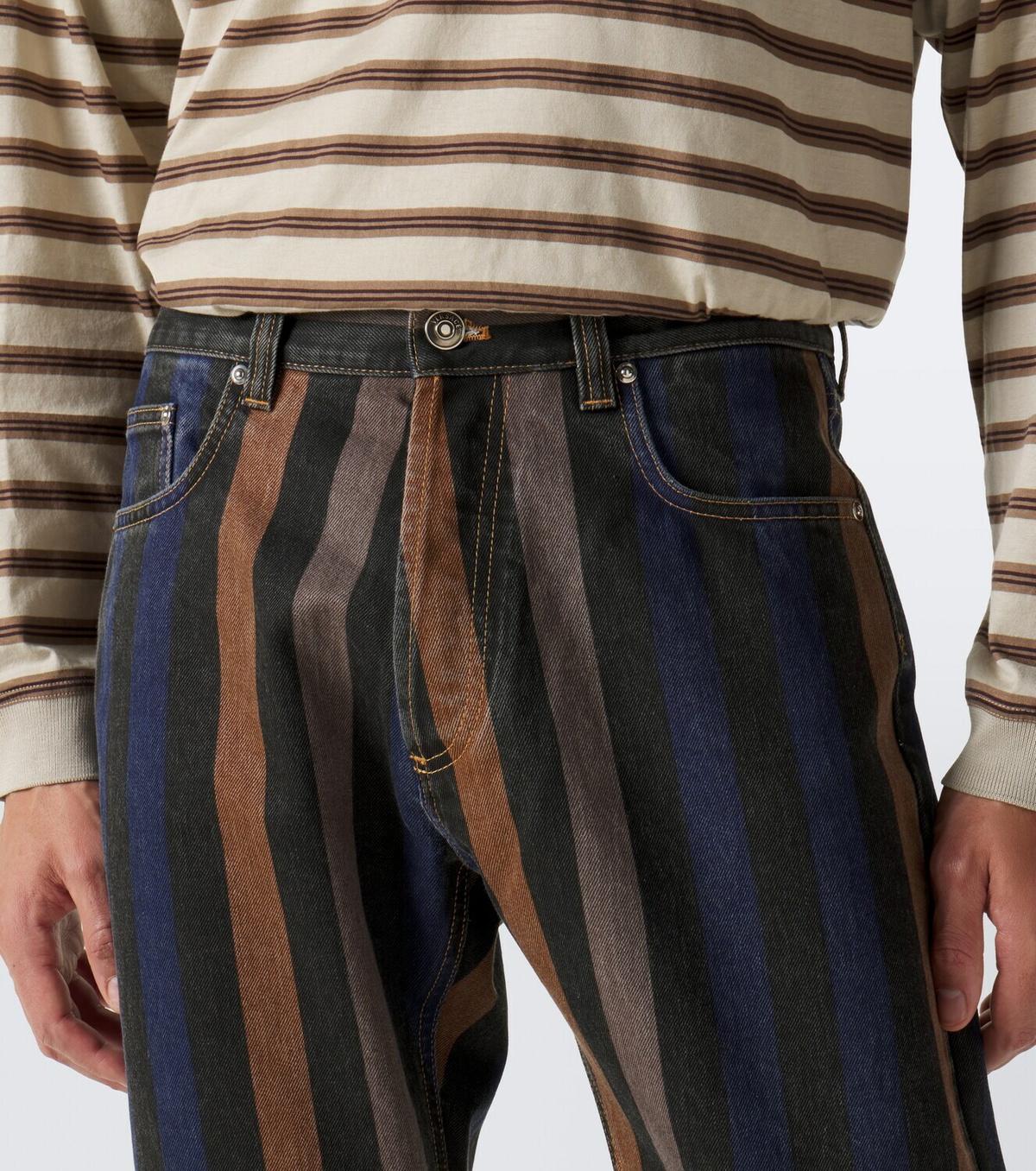 Versace Striped straight jeans