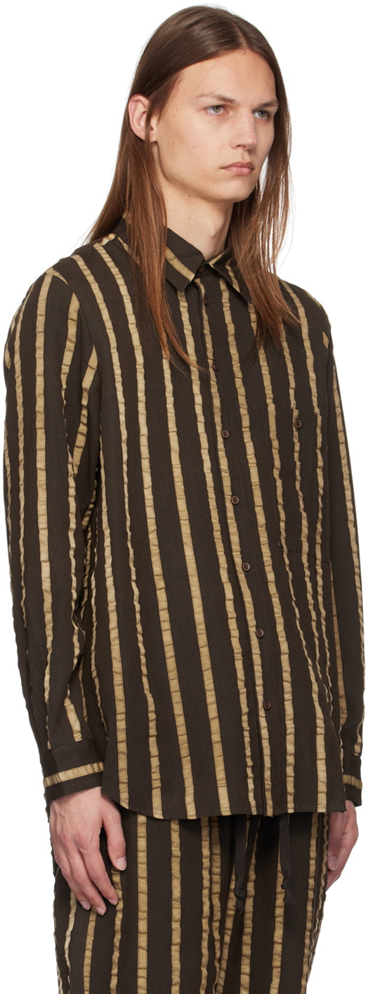 UMA WANG Brown Tab Shirt