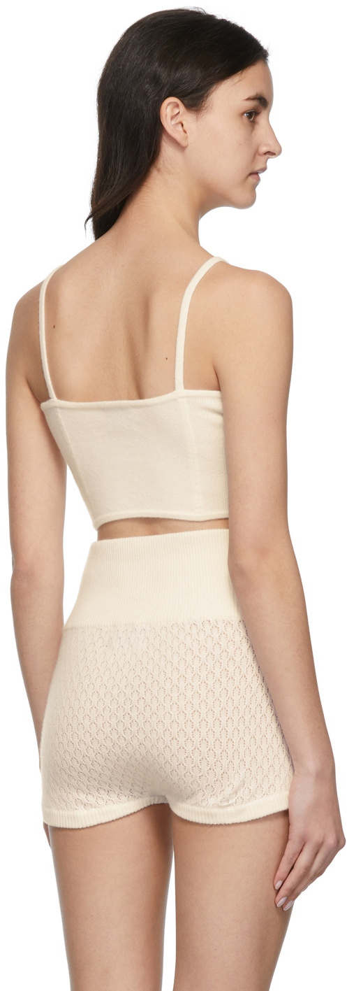 Le Kasha White Figari Cashmere Bralette