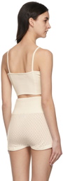 Le Kasha White Figari Cashmere Bralette