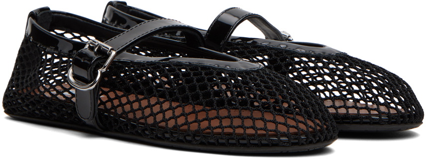 ALAÏA Women's Black FISHNET BALLET FLATS