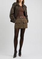 Aexae Cotton Mini Cargo Skirt Brown