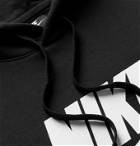 NIKE - Logo-Print Fleece-Back Cotton-Blend Jersey Hoodie - Black