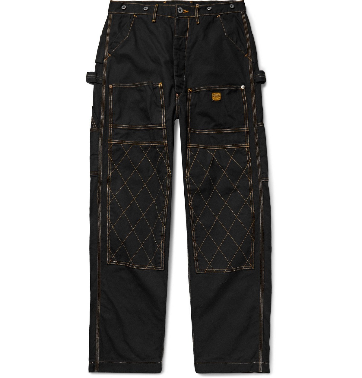 Photo: KAPITAL - Lumber Top-Stitched Cotton-Canvas Trousers - Black
