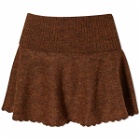 Danielle Guizio Women's Heart Scallop Mini Skirt in Cocoa