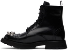 Alexander McQueen Black Punk Stud Lace-Up Boots