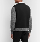 Club Monaco - Jersey-Panelled Mélange Cotton and Wool-Blend Sweater - Black