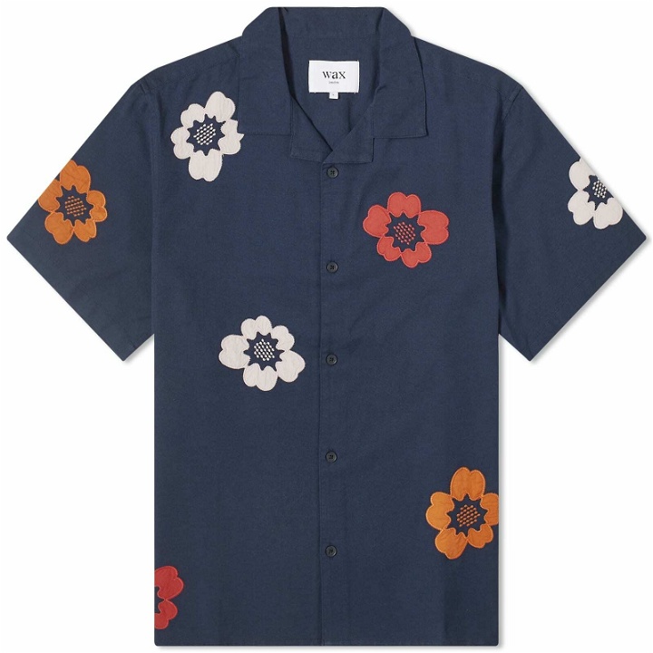 Photo: Wax London Men's Didcot Applique Floral Vacation Shirt in Navy