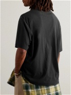Acne Studios - Exford Distressed Logo-Print Cotton-Jersey T-Shirt - Black