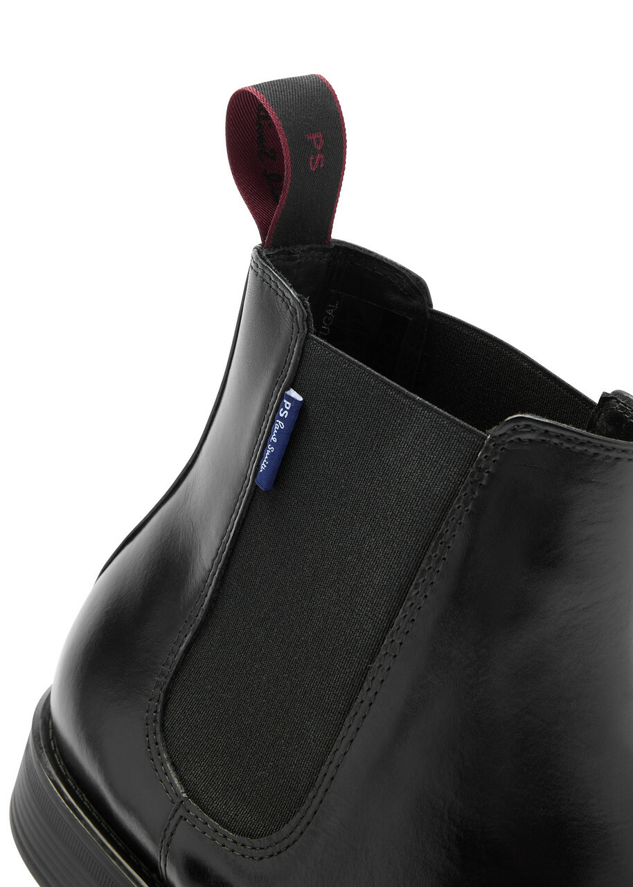 Paul Smith Cedric Glossed Leather Chelsea Boots Black