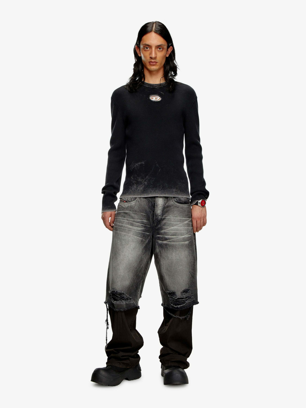 Diesel K Darin A Black Mens Knitwear Diesel