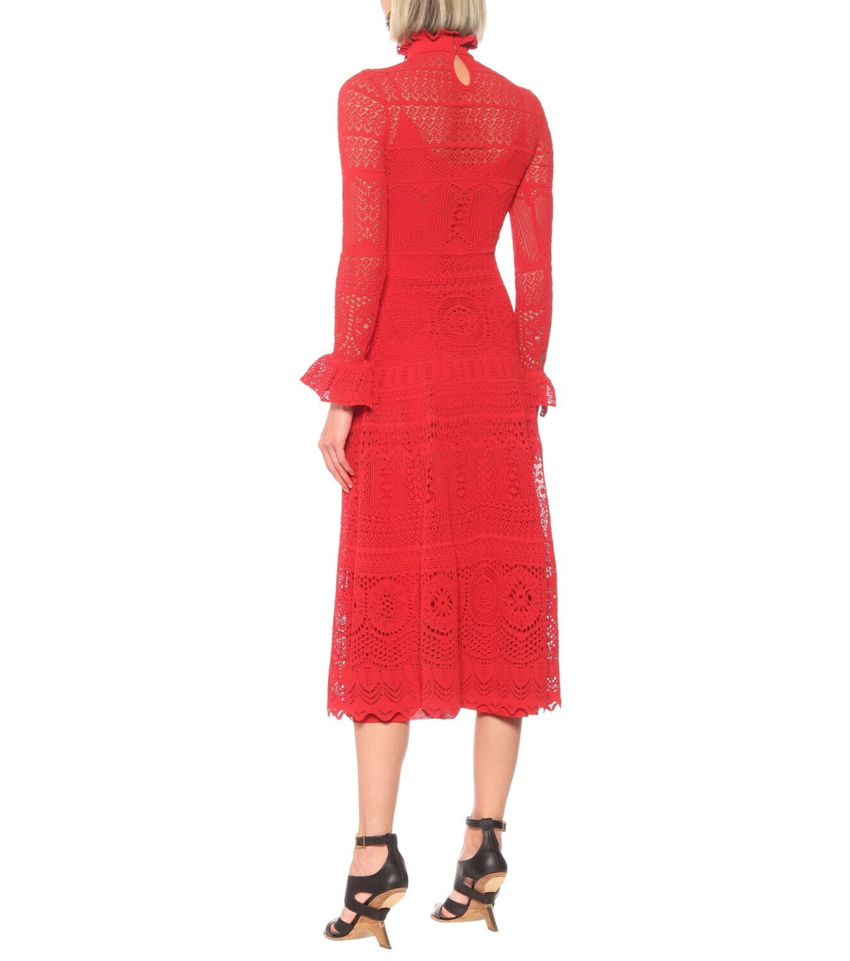 chinese dress ladies 2010 Alexander McQueen Final Runway Collection Red Satin Metallic Bullion  Dress main image 1