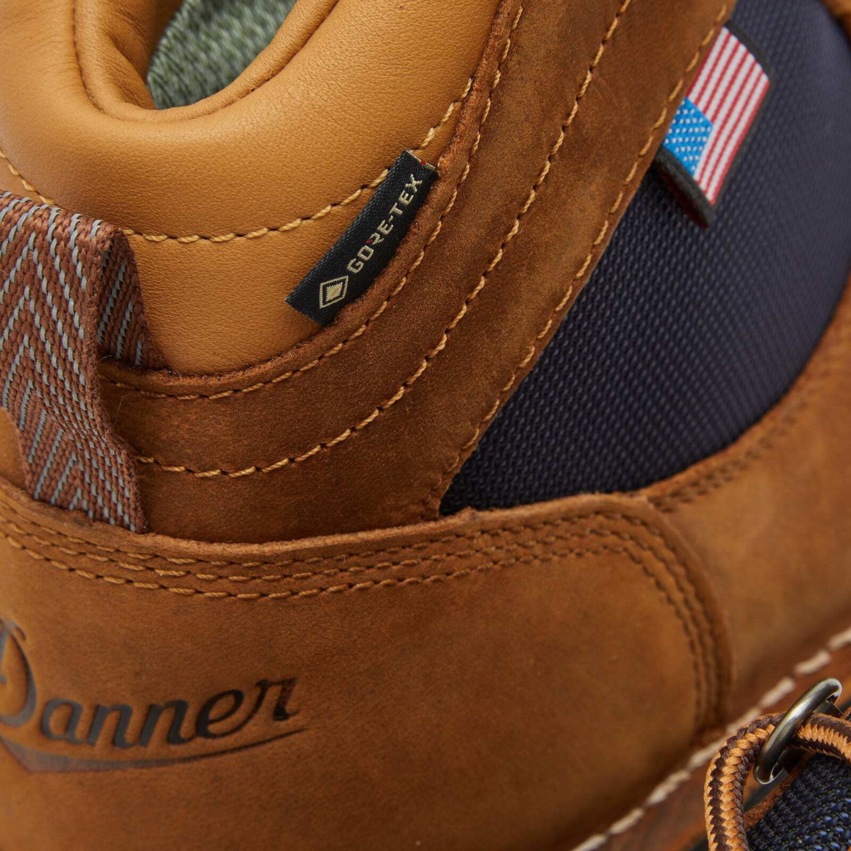 Danner Men's Cascade Crest Hiking Boot in Grizzly Brown/Ursula Blue