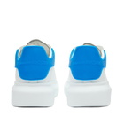 Alexander McQueen Men's Heel Tab Wedge Sole Sneakers in White/Blue