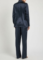 Olivia Von Halle Bacall Silk Pyjama set Navy