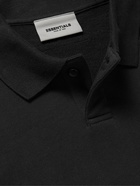 FEAR OF GOD ESSENTIALS - Logo-Print Cotton-Jersey Polo Shirt - Black