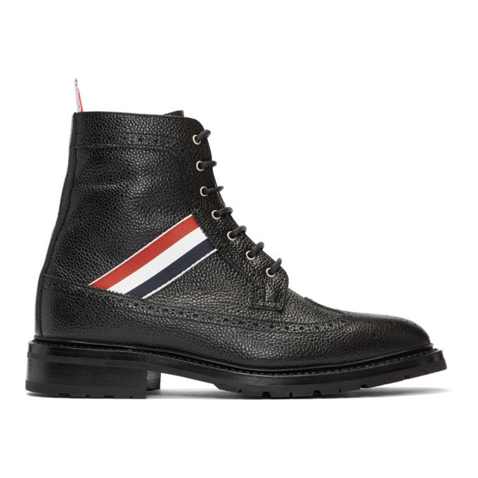 Photo: Thom Browne Black Longwing Brogues Boots