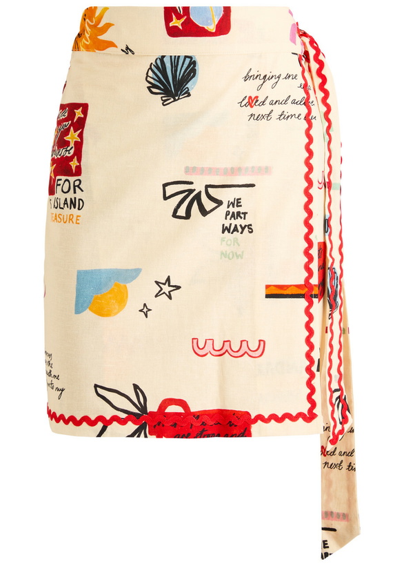 Photo: Never Fully Dressed Poema Jaspre Mini Wrap Skirt Cream
