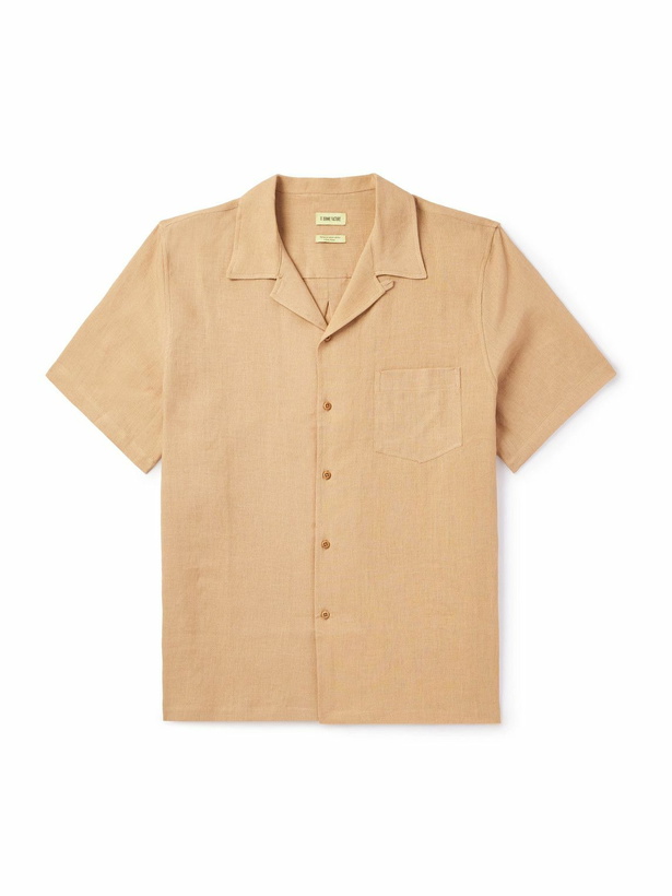 Photo: De Bonne Facture - Convertible-Collar Linen Shirt - Orange